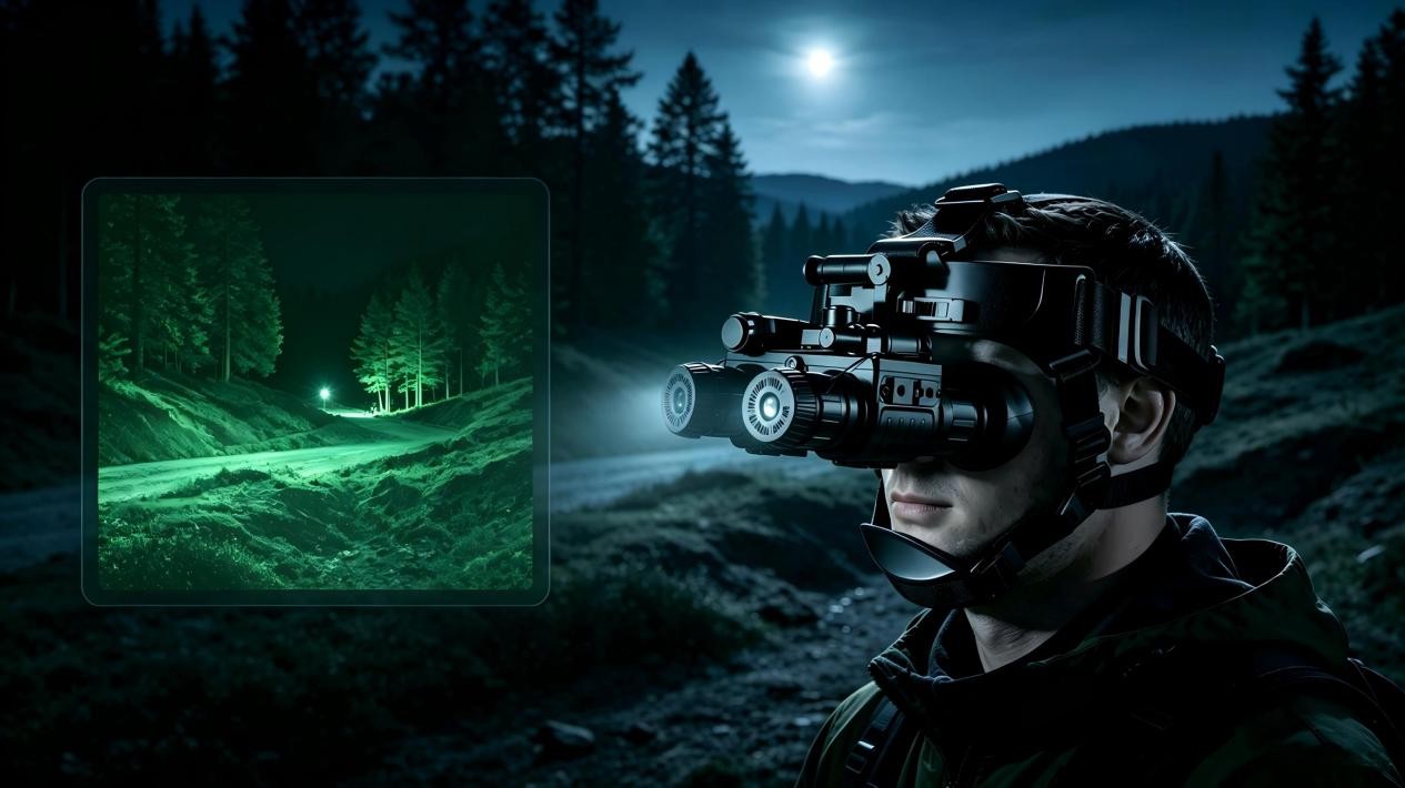 Gafas binoculares de visión nocturna montadas en la cabeza