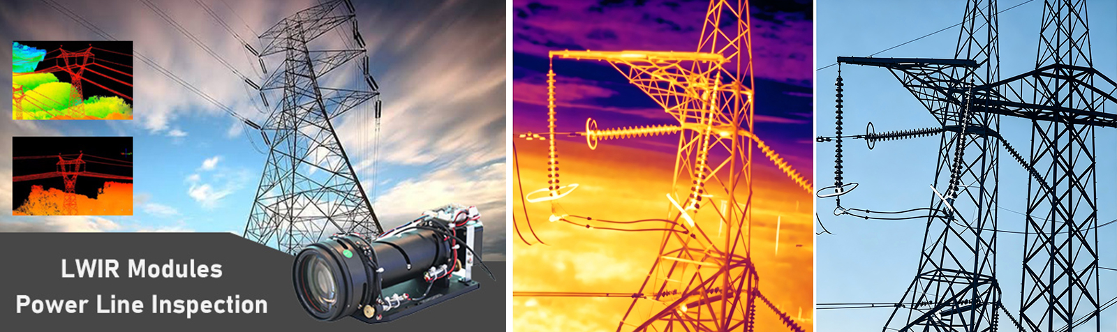 Inspección de línea eléctrica de módulos LWIR